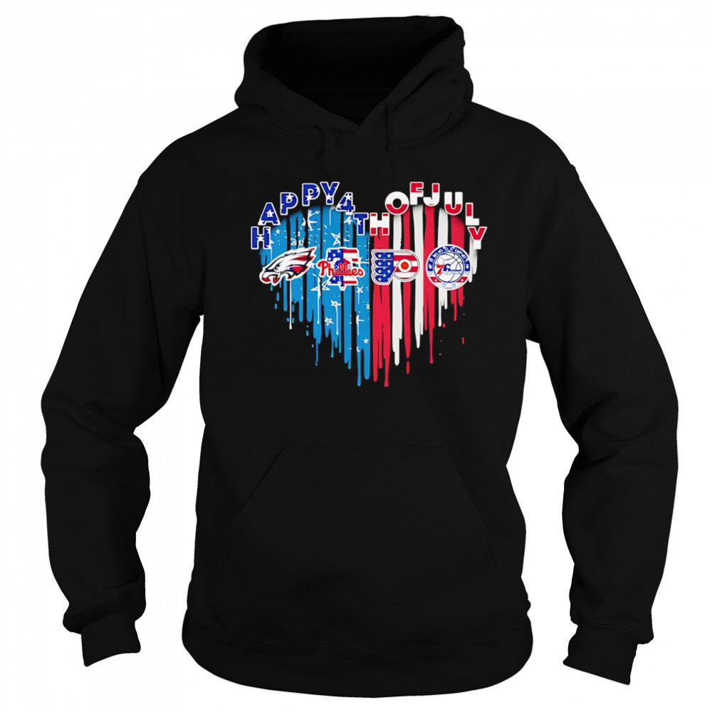 Happy 4th of July American heart Philadelphia sports Sweatshirt