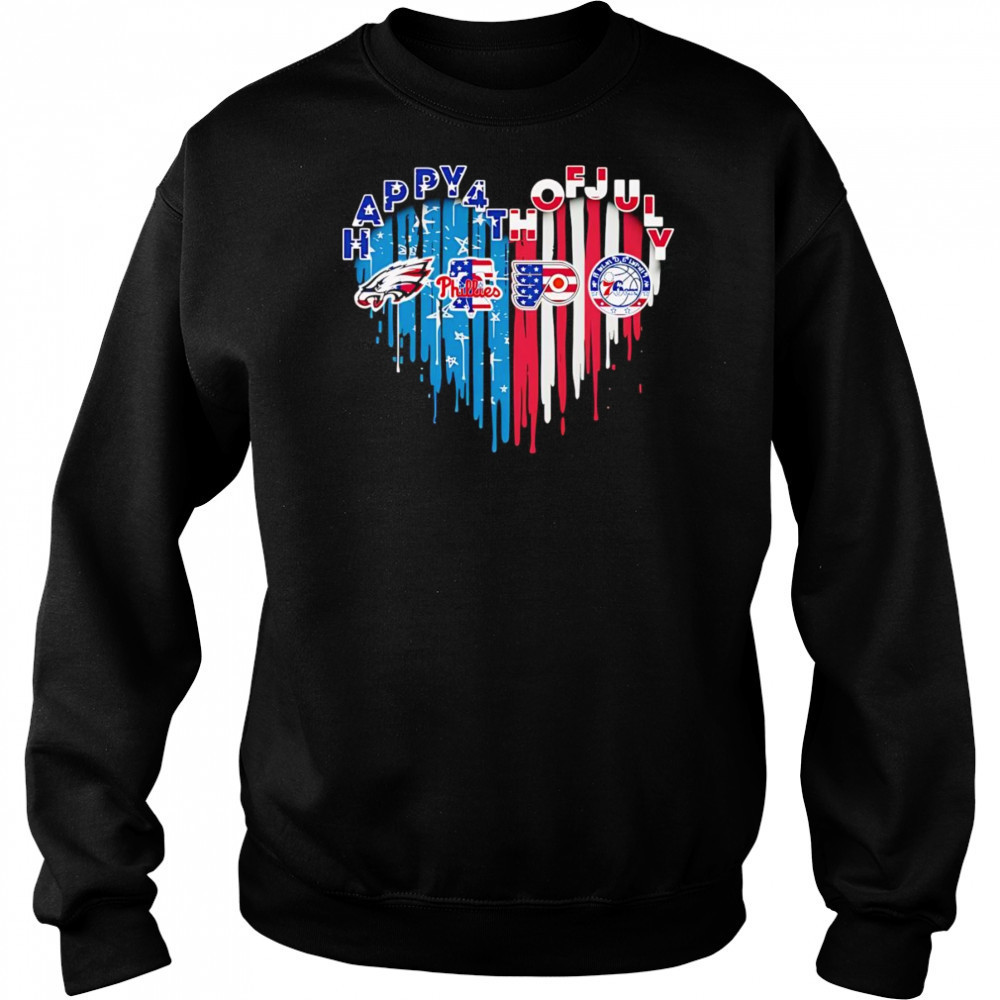 Happy 4th of July American heart Philadelphia sports Hoodie