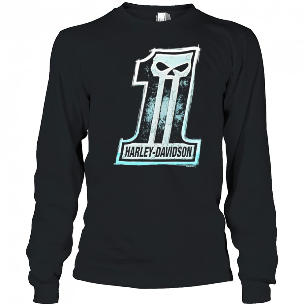Harley-Davidson Number 1 Skull Brandywine Chadds Ford logo shirt Long Sleeved