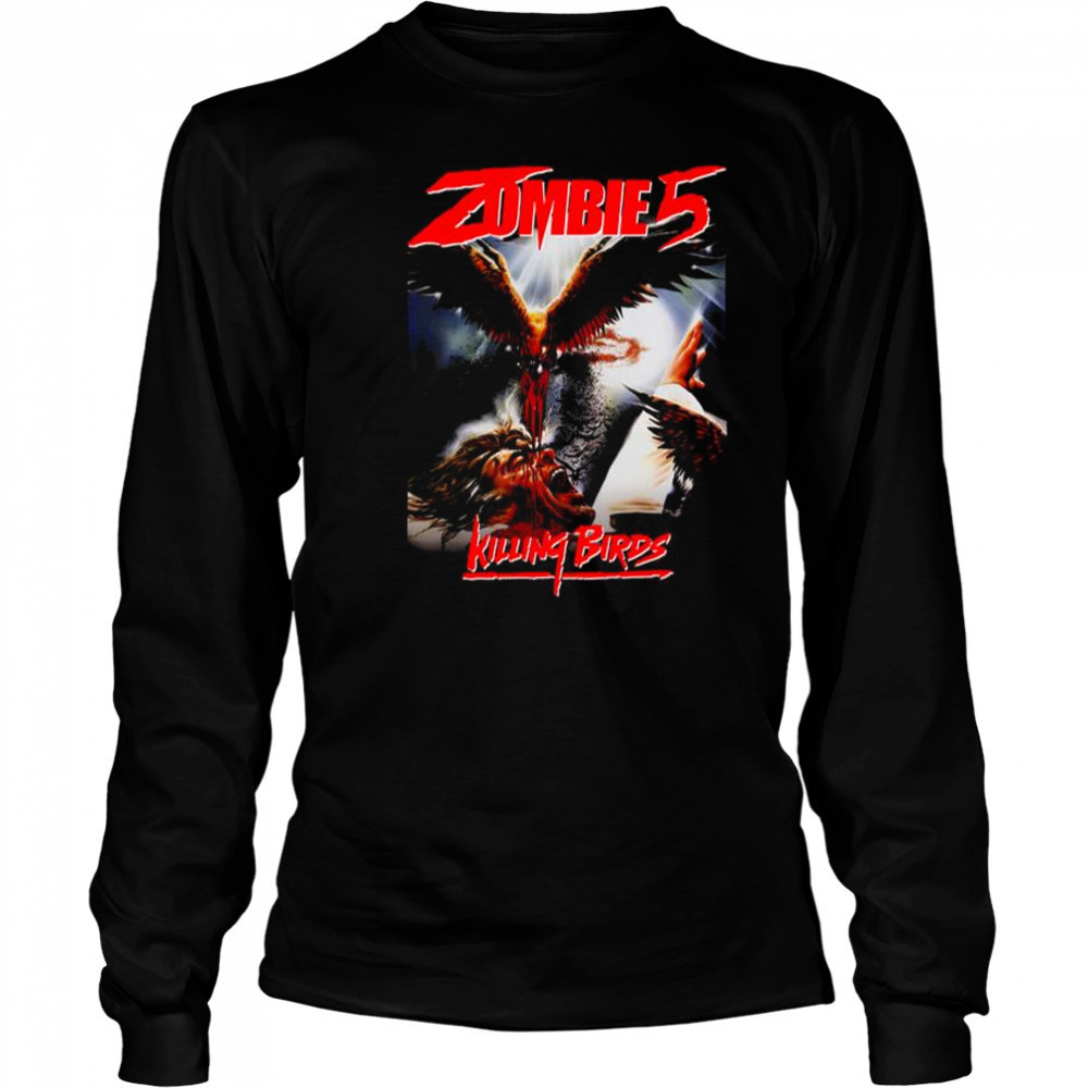 Iron Fortress Zombie 5 Killing Birds Horror Movie T-Shirt Long Sleeved