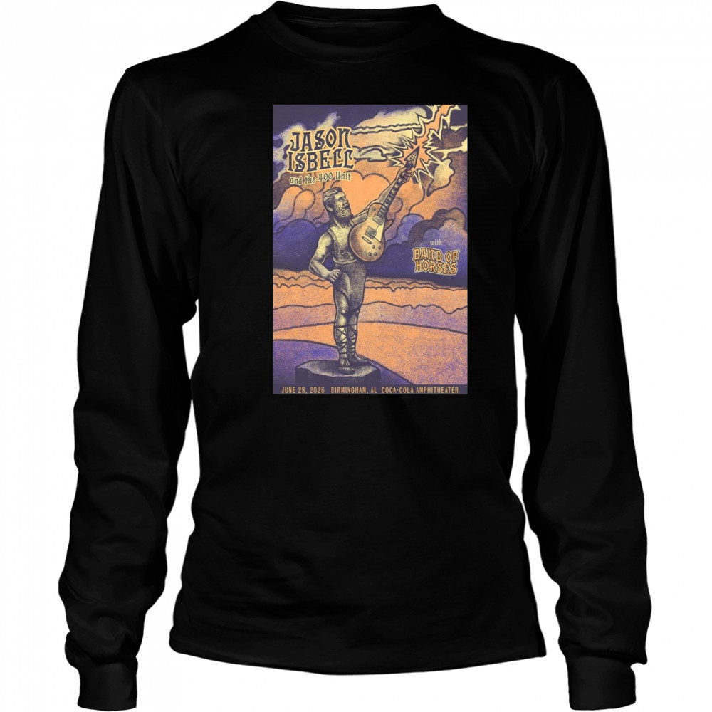 Jason Isbell Concert Poster June 28 2025 Birmingham AL Coca-Cola Amphitheater T-Shirt Long Sleeved
