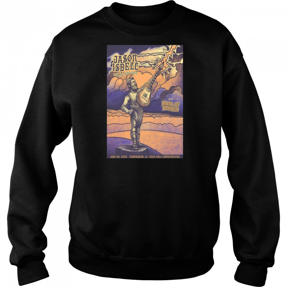 Jason Isbell Concert Poster June 28 2025 Birmingham AL Coca-Cola Amphitheater T-Shirt Hoodie