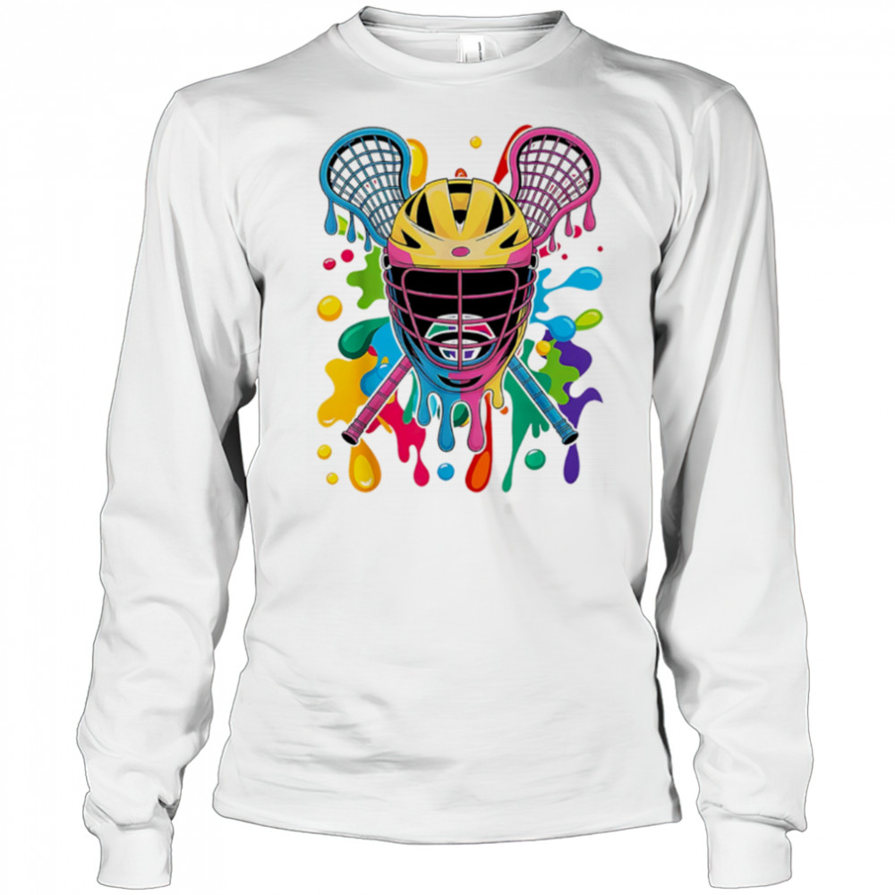 Lacrosse Ice Cream Drip Lax Boys Helmet Stick Youth Players shirt Long Sleeved