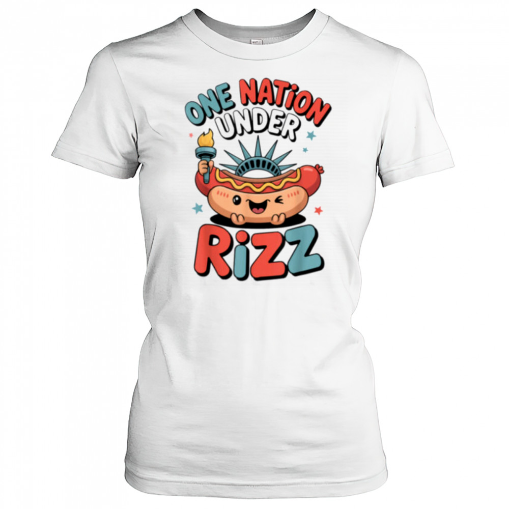 Land of the Rizz Funny Patriotic Day 4th Of July USA Flag T Shirt Women's T-shirt