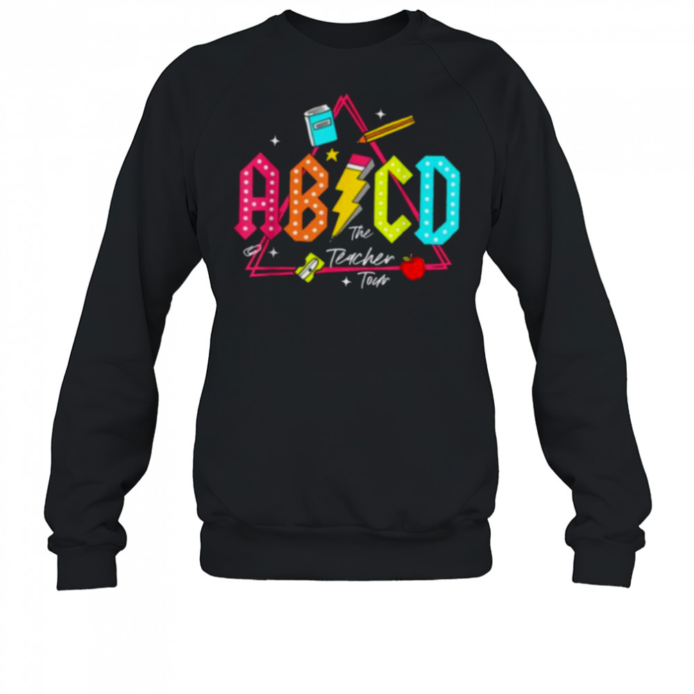 Lightning Bolt ABCD Back To School Tour Teacher 2 Sided T Shirt Sweatshirt