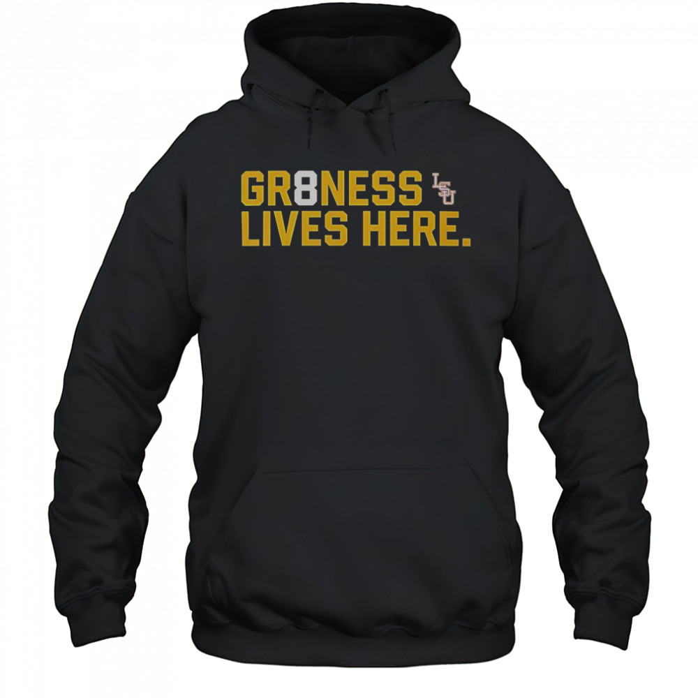 LSU Tigers Baseball National Champions GR8NESS Lives Here Logo T-Shirt Hoodie