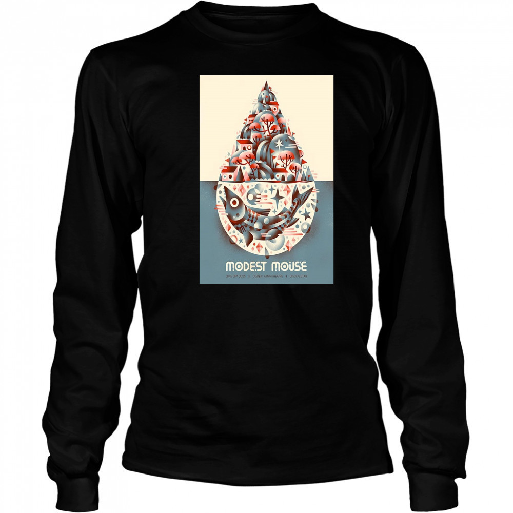 Modest Mouse On June 28 2025 Ogden Amphitheater Show Poster T-Shirt Long Sleeved