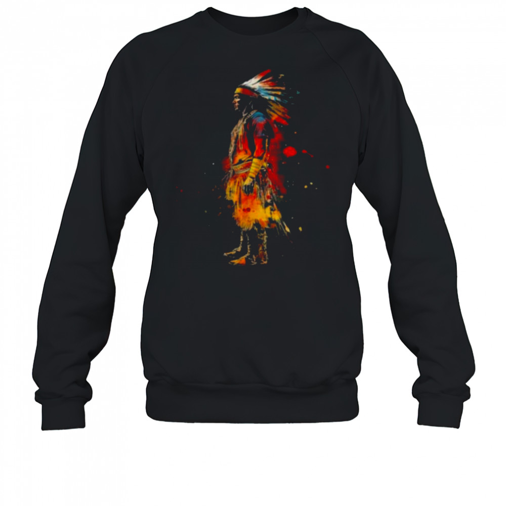 Native American Pride Indian Chief Colourful Artwork T Shirt Sweatshirt