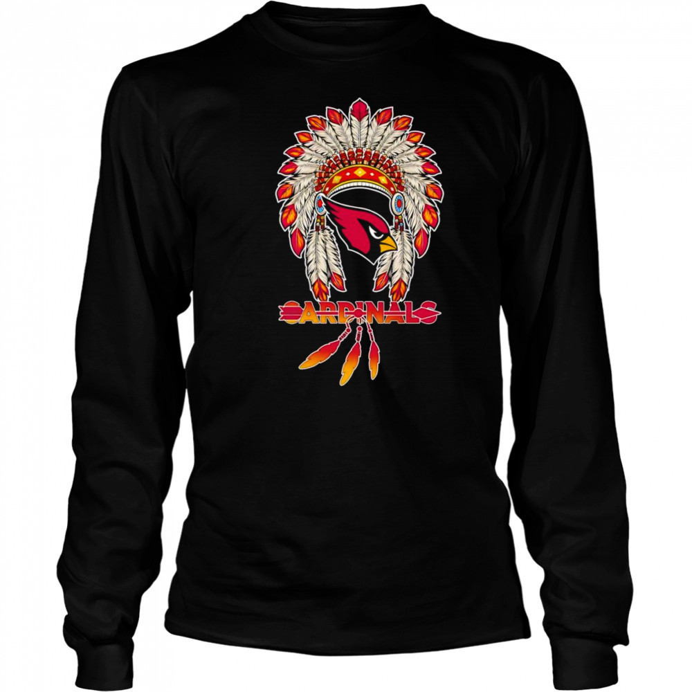 Native Chief headdress Arizona Cardinals shirt Long Sleeved
