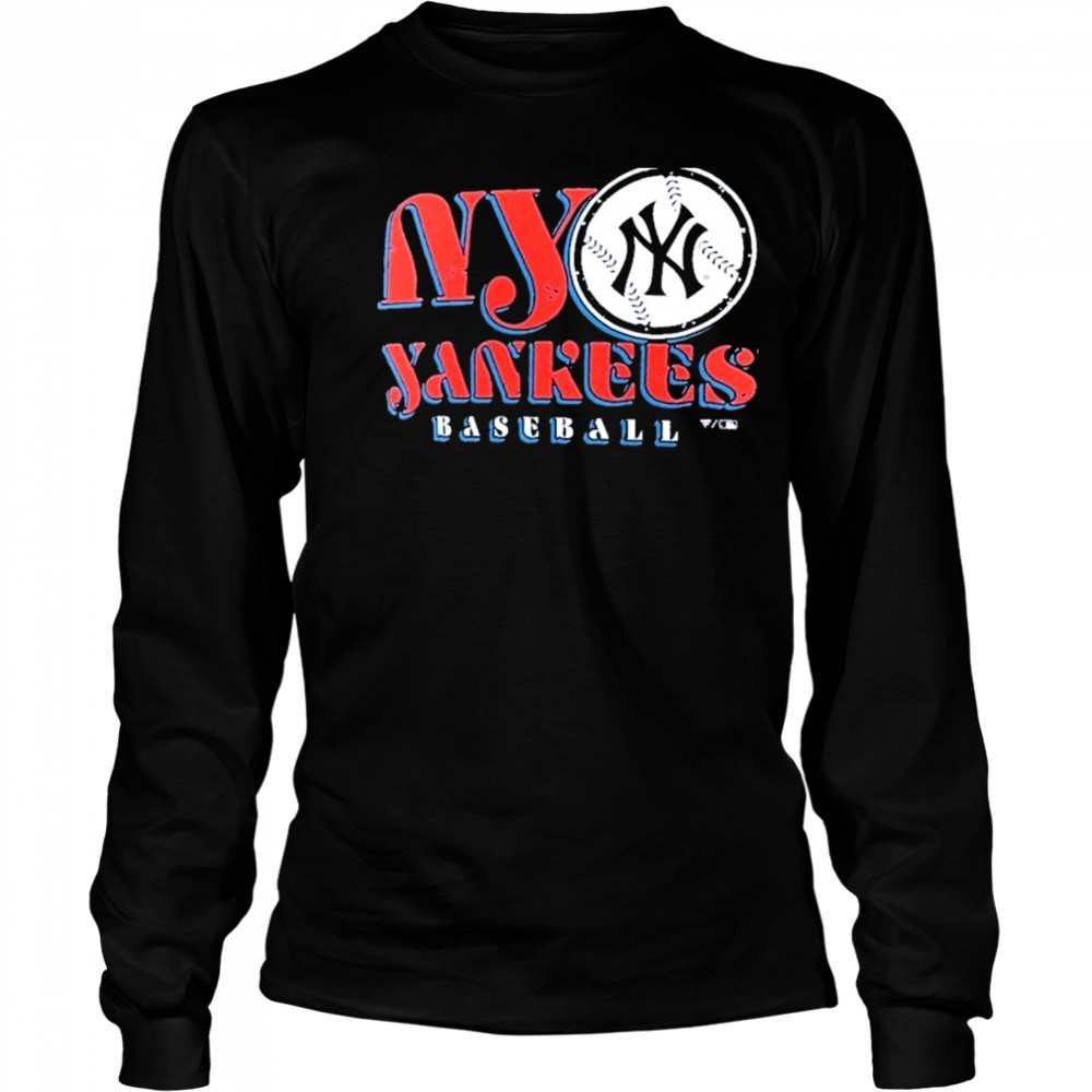 New York Yankees Navy Bodega Paint T-Shirt Long Sleeved