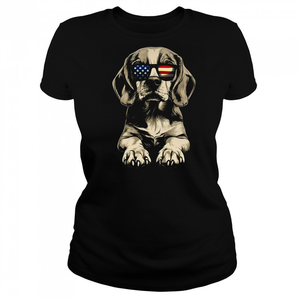 Patriotic Beagle Dog USA Flag 4th Of July shirt Women's T-shirt