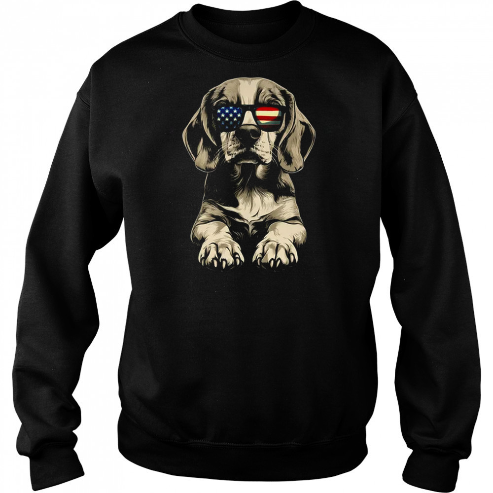 Patriotic Beagle Dog USA Flag 4th Of July shirt Hoodie