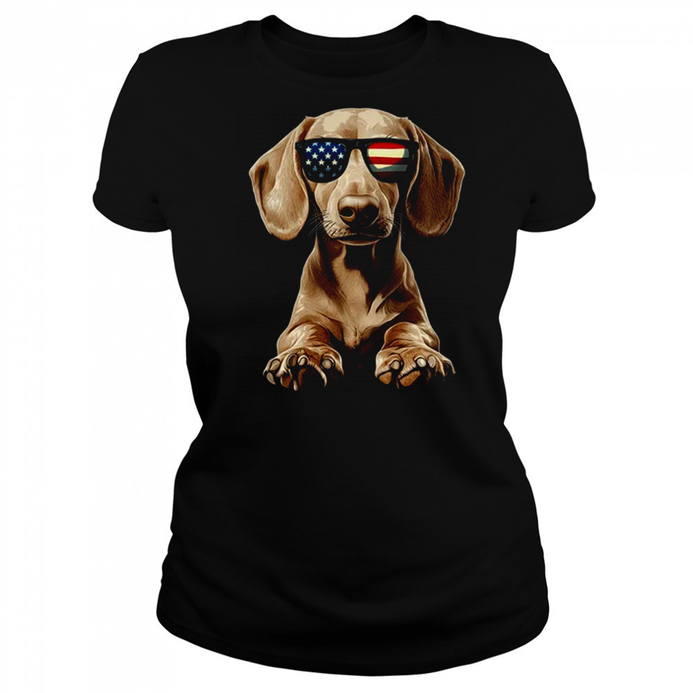 Patriotic Dachshund Dog USA Flag 4th Of July shirt Women's T-shirt