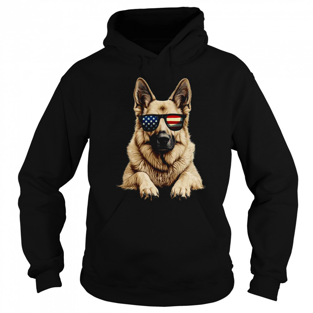 Patriotic German Shepherd Dog USA Flag 4th Of July shirt Sweatshirt