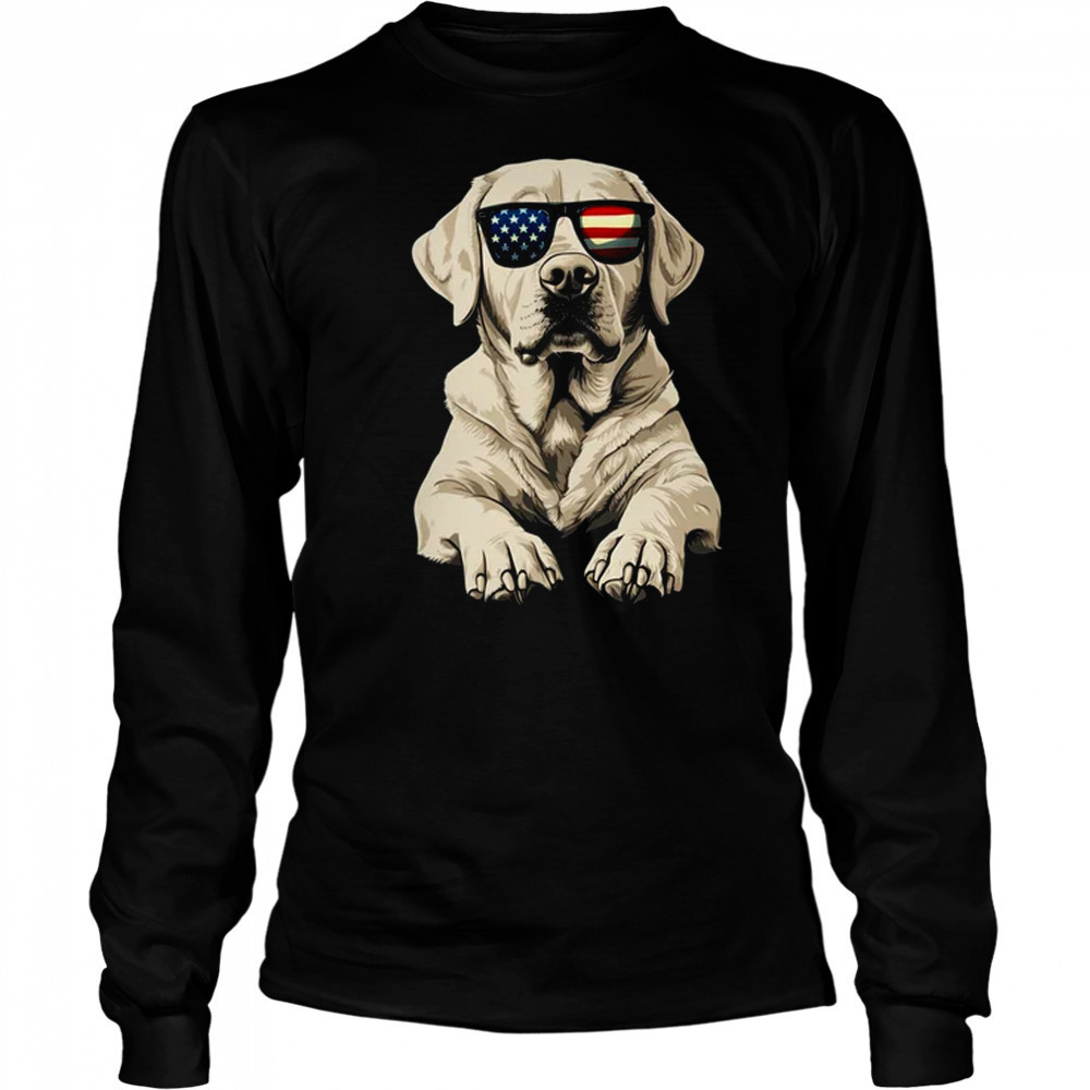 Patriotic Labrador Retriever Dog USA Flag 4th Of July shirt Long Sleeved