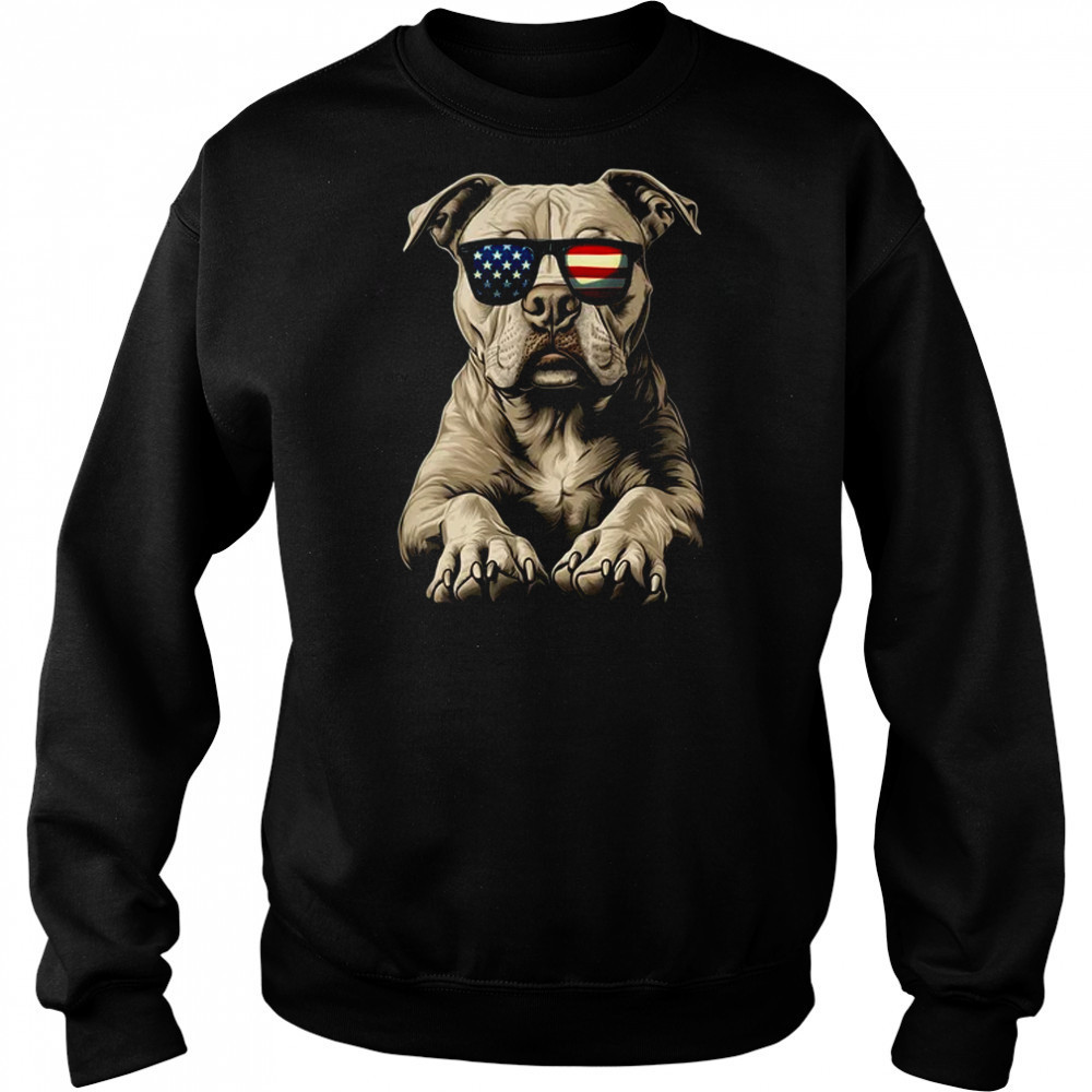 Patriotic Pitbull Dog USA Flag 4th Of July shirt Hoodie