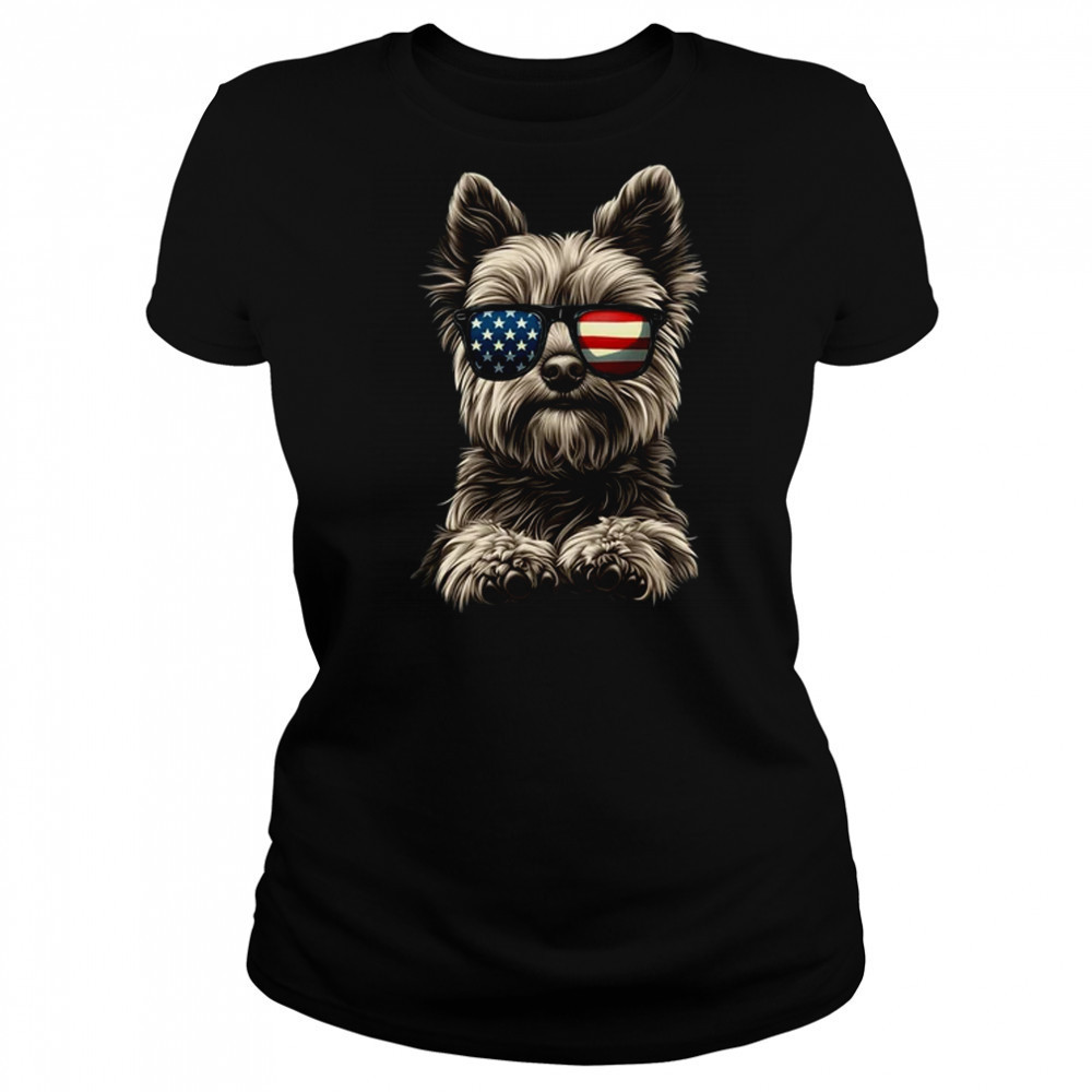 Patriotic Yorkshire Terrier Dog USA Flag 4th Of July shirt Women's T-shirt