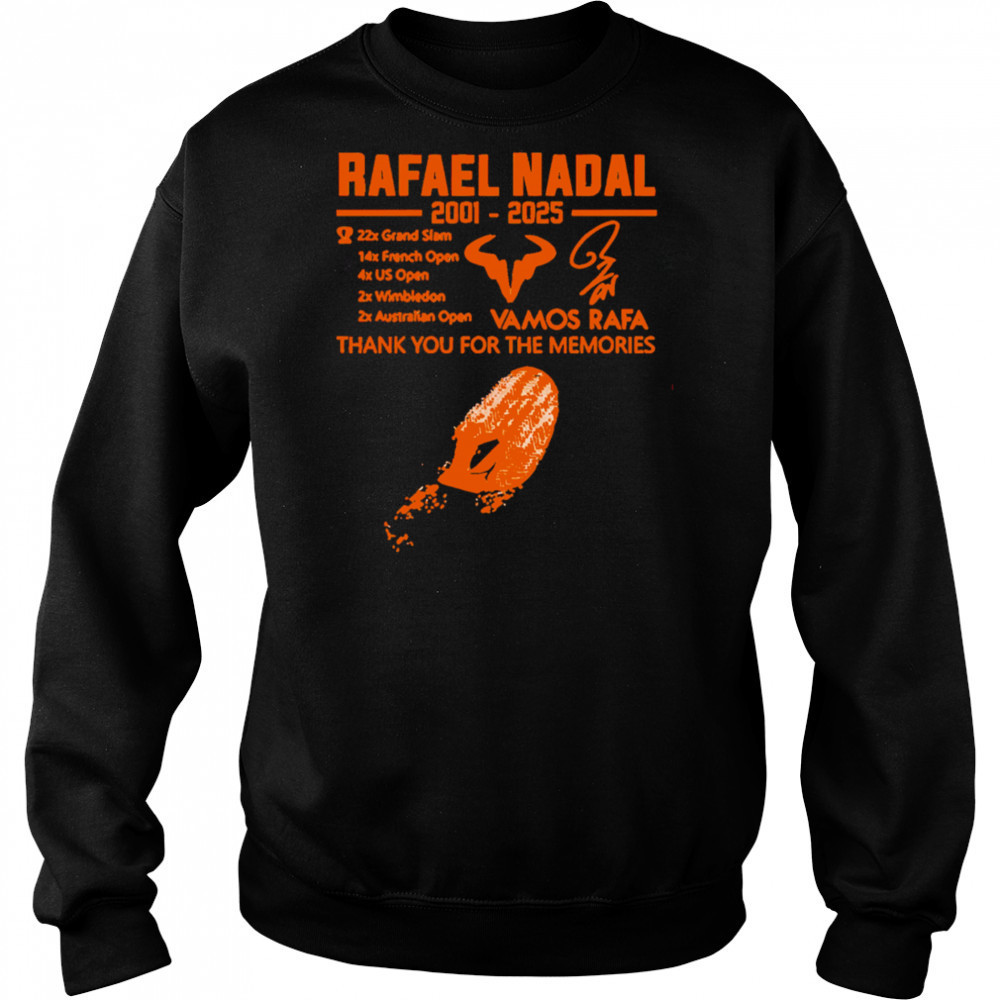 Rafael nadal thank your for the memories orange Shirt Hoodie