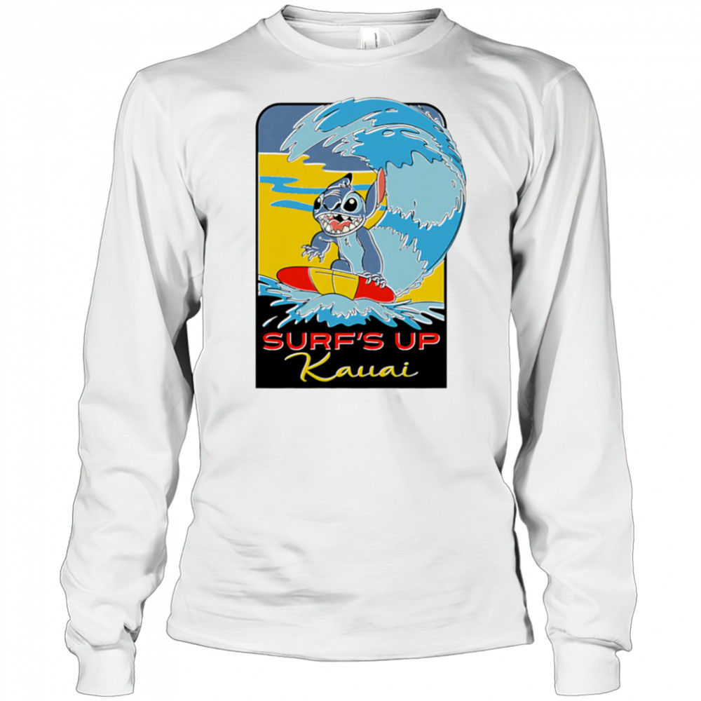 Stitch Surf up kawai summer shirt Long Sleeved