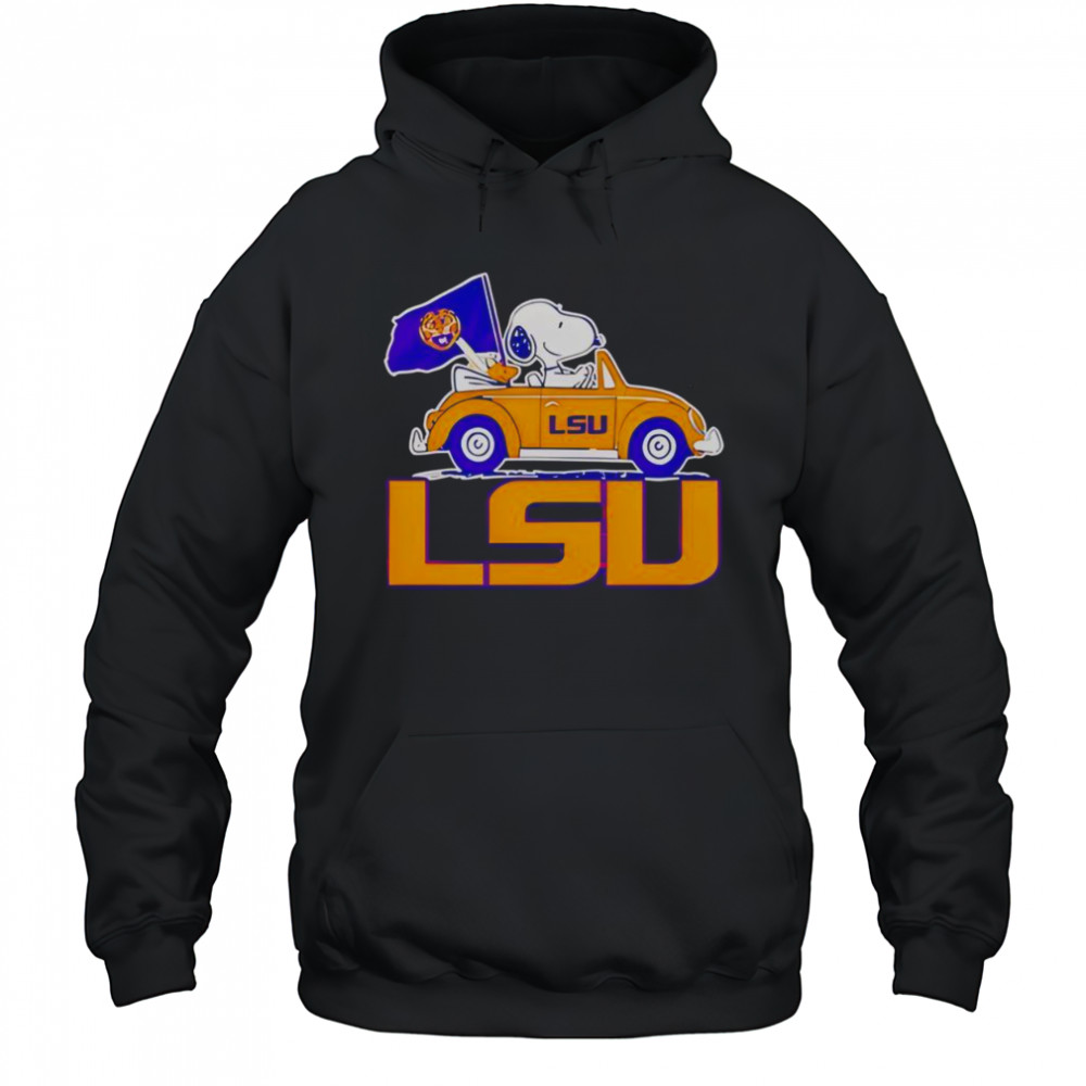 Top LSU Tigers Snoopy Go By Car T-Shirt Hoodie