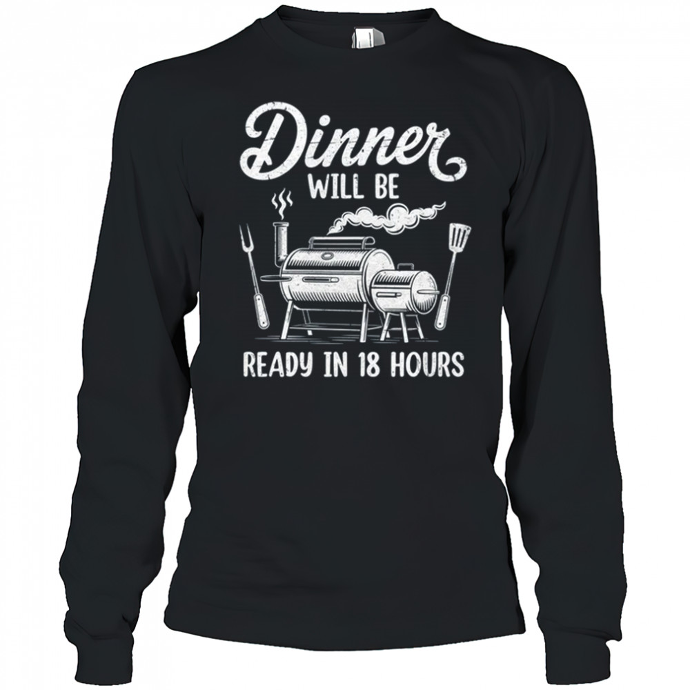 BBQ Men Smoking Meat Smoker Grilling Barbecue Dad shirt Long Sleeved