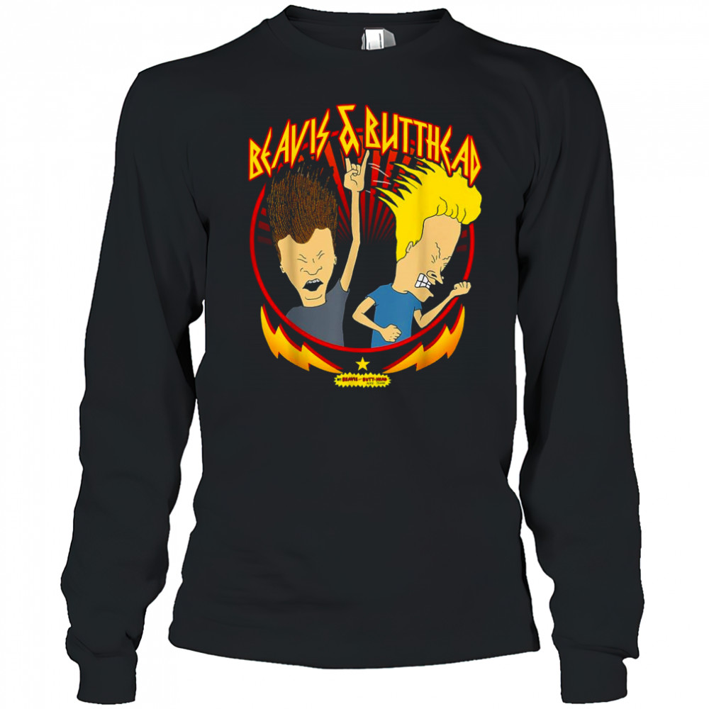 Beavis And Butt Head Metal Colors Rock Out T-Shirt Long Sleeved