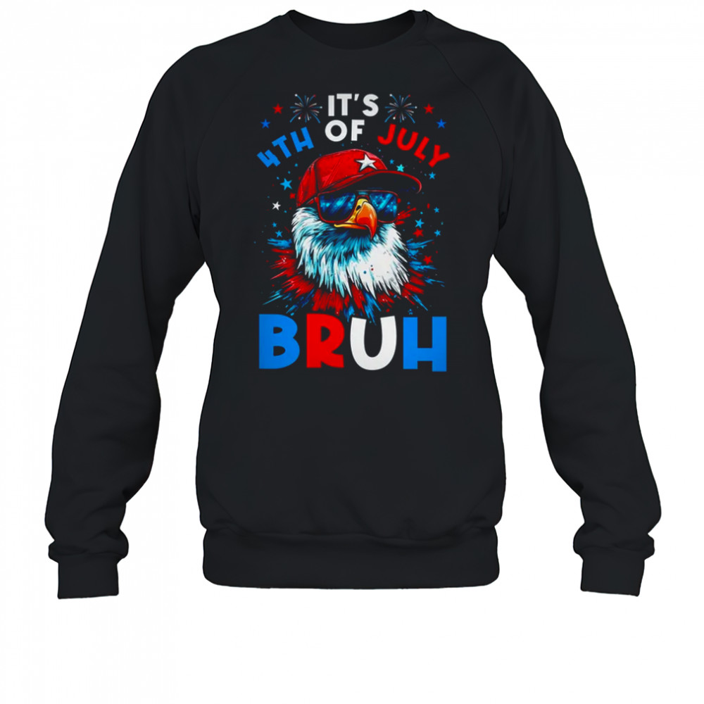 Bruh 4th Of July Boys Kids Fourth Of July Bald Eagle shirt Sweatshirt