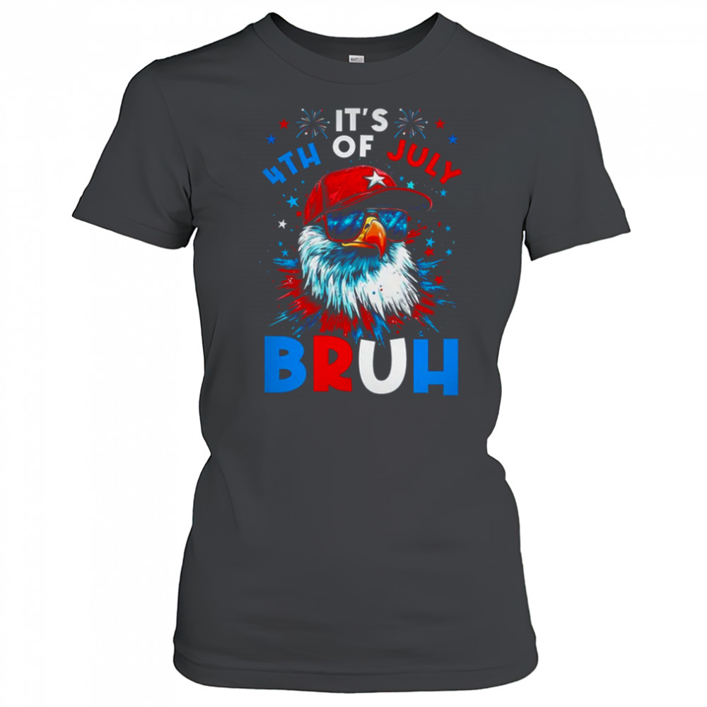 Bruh 4th Of July Boys Kids Fourth Of July Bald Eagle shirt Women's T-shirt