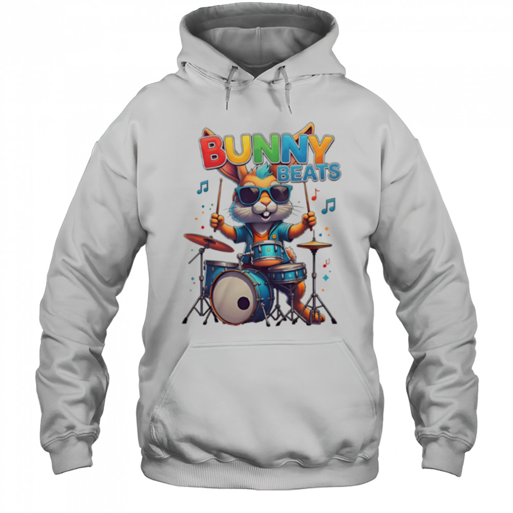 Bunny Beats play drums music cute shirt Hoodie