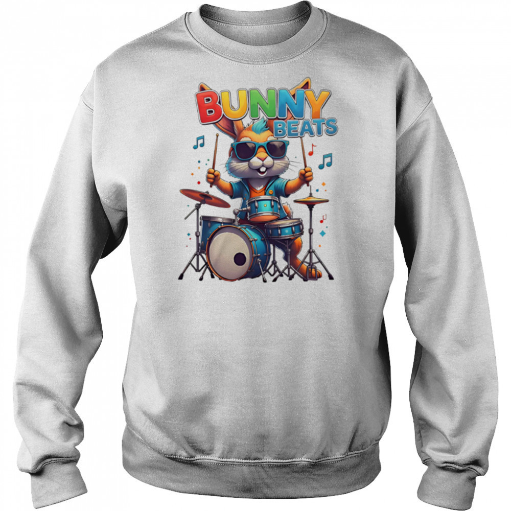 Bunny Beats play drums music cute shirt Hoodie