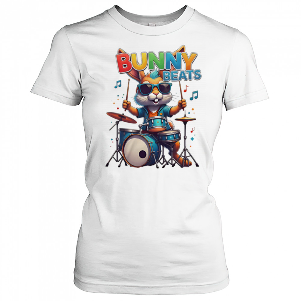 Bunny Beats play drums music cute shirt Women's T-shirt