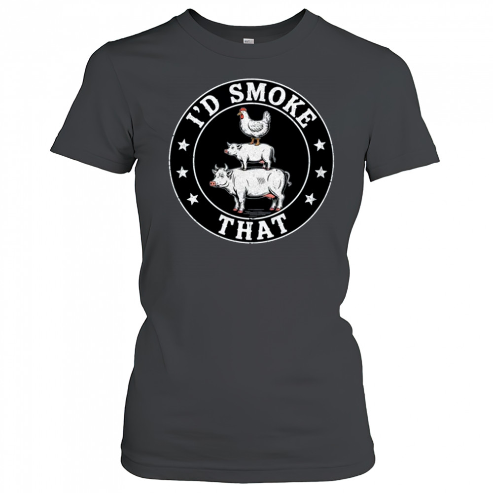 Chef Butcher BBQ Smoker I'd Smoke That Barbecue Pitmaster shirt Women's T-shirt