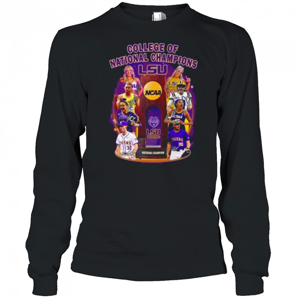 College Of National Champions LSU Tigers T-Shirt Long Sleeved