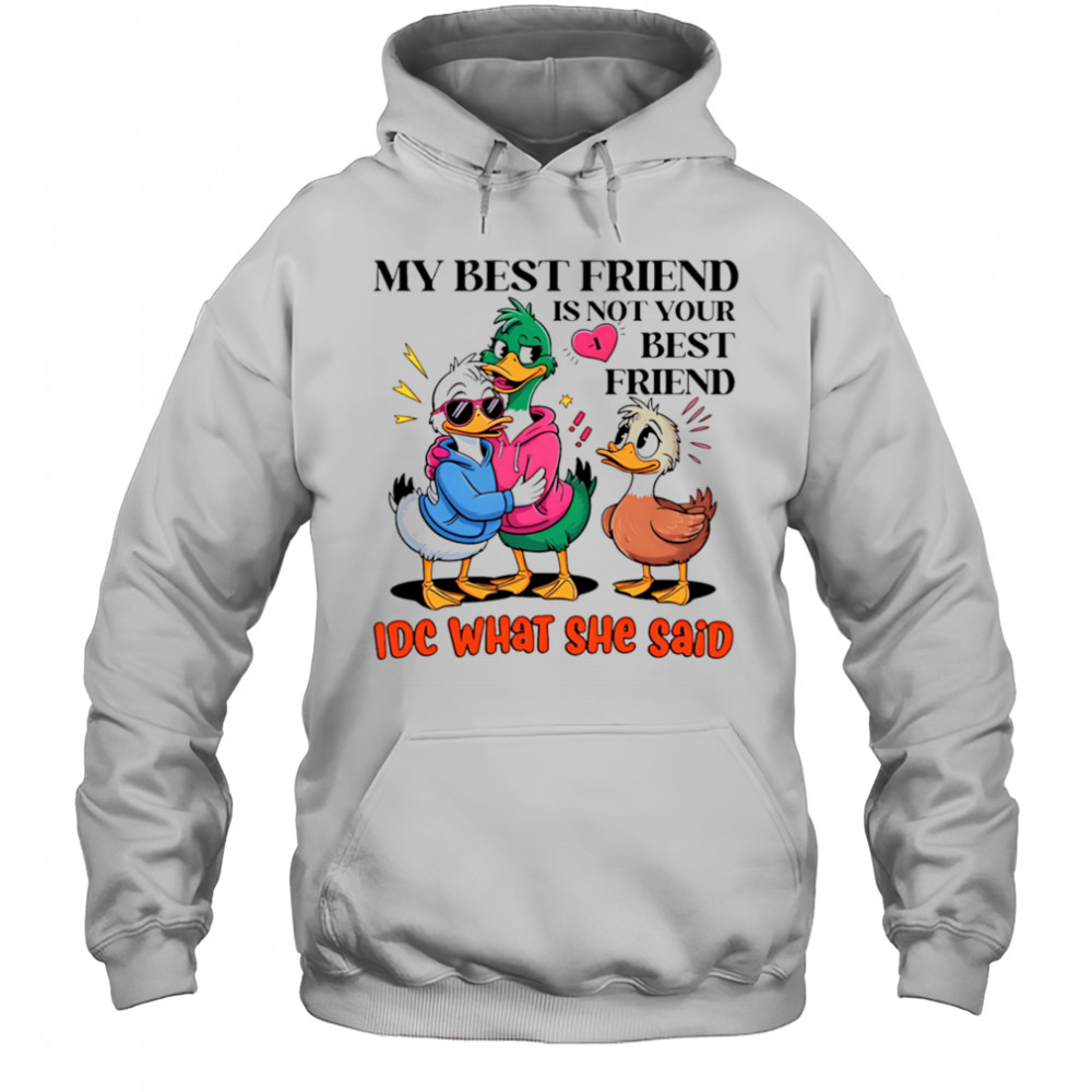 Duck my best friend is not your best friend IDC what she said shirt Hoodie