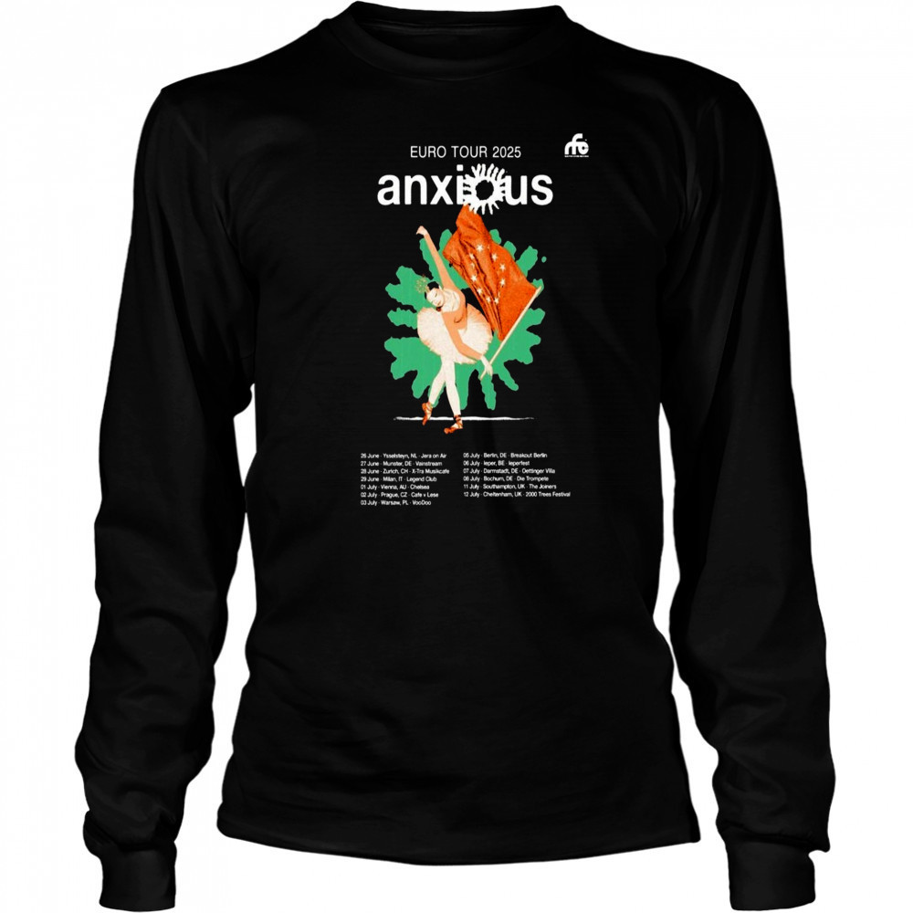 Euro Tour 2025 Anxious Poster T-Shirt Long Sleeved