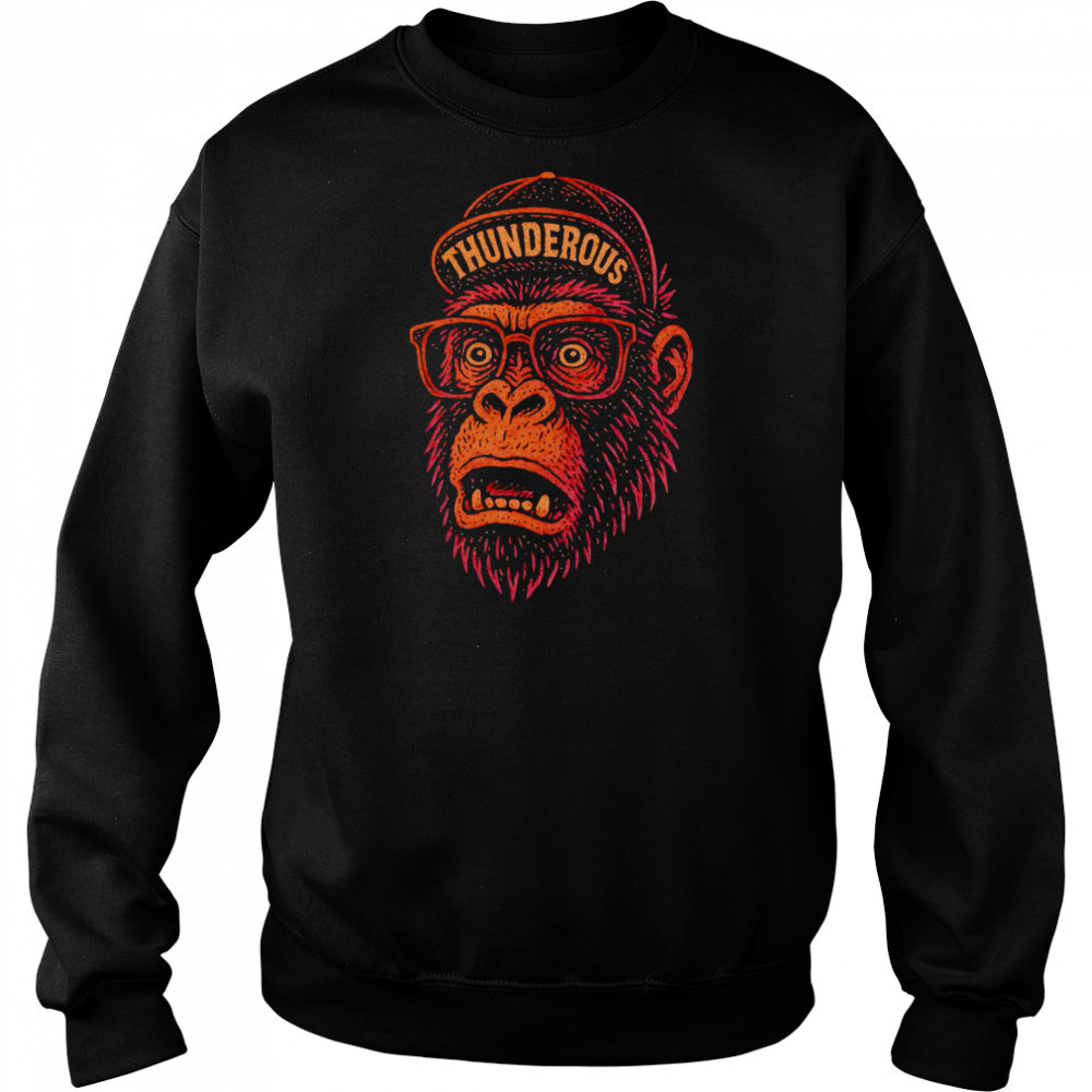 Gorilla Big head Hat Thunderous shirt Hoodie