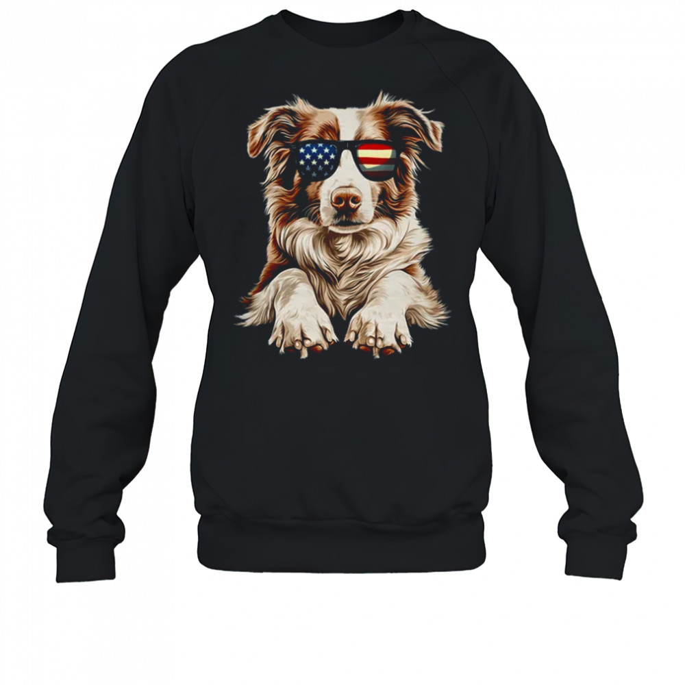 Patriotic Australian Shepherd Dog USA Flag 4th Of July shirt Sweatshirt