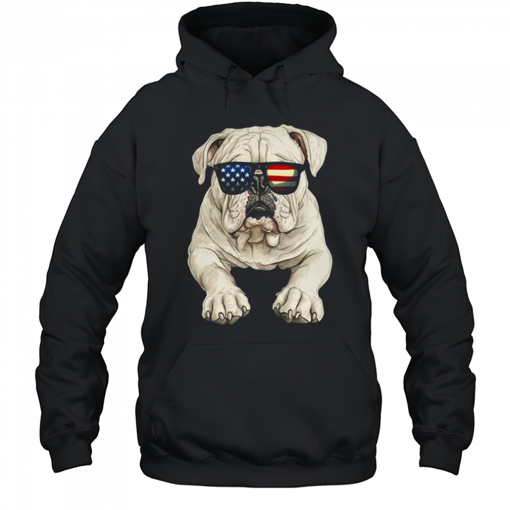 Patriotic Bulldog Dog USA Flag 4th Of July shirt Hoodie