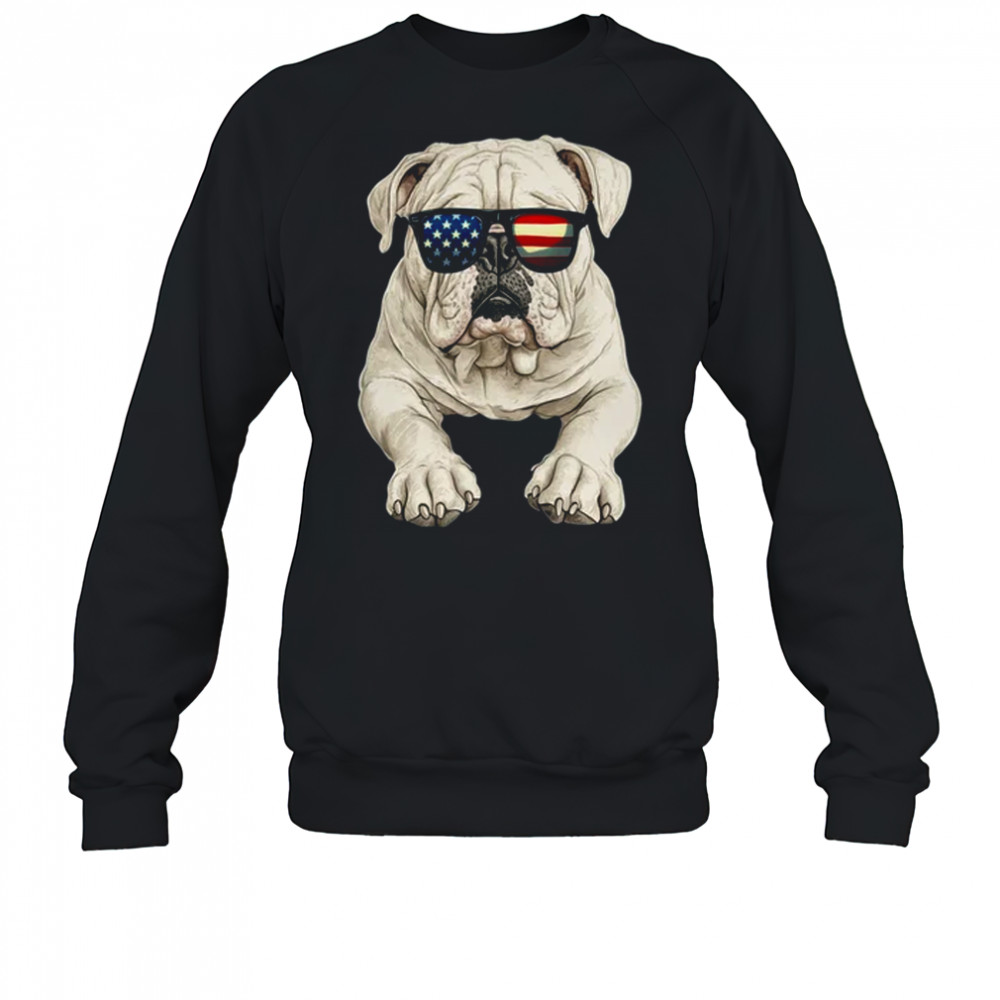 Patriotic Bulldog Dog USA Flag 4th Of July shirt Sweatshirt