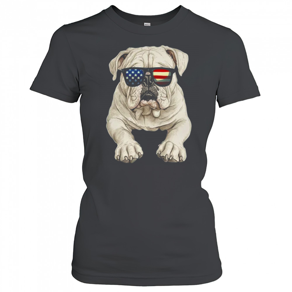 Patriotic Bulldog Dog USA Flag 4th Of July shirt Women's T-shirt