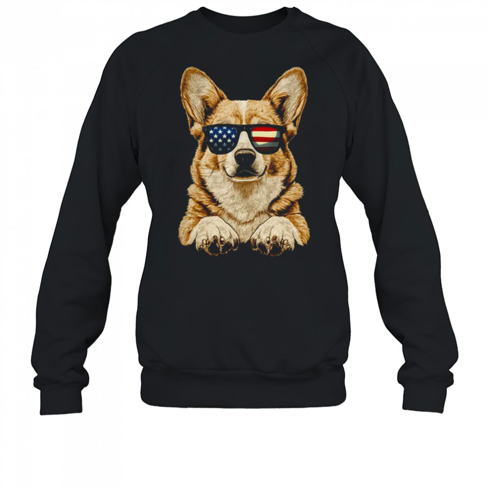 Patriotic Corgi Dog USA Flag 4th Of July shirt Sweatshirt
