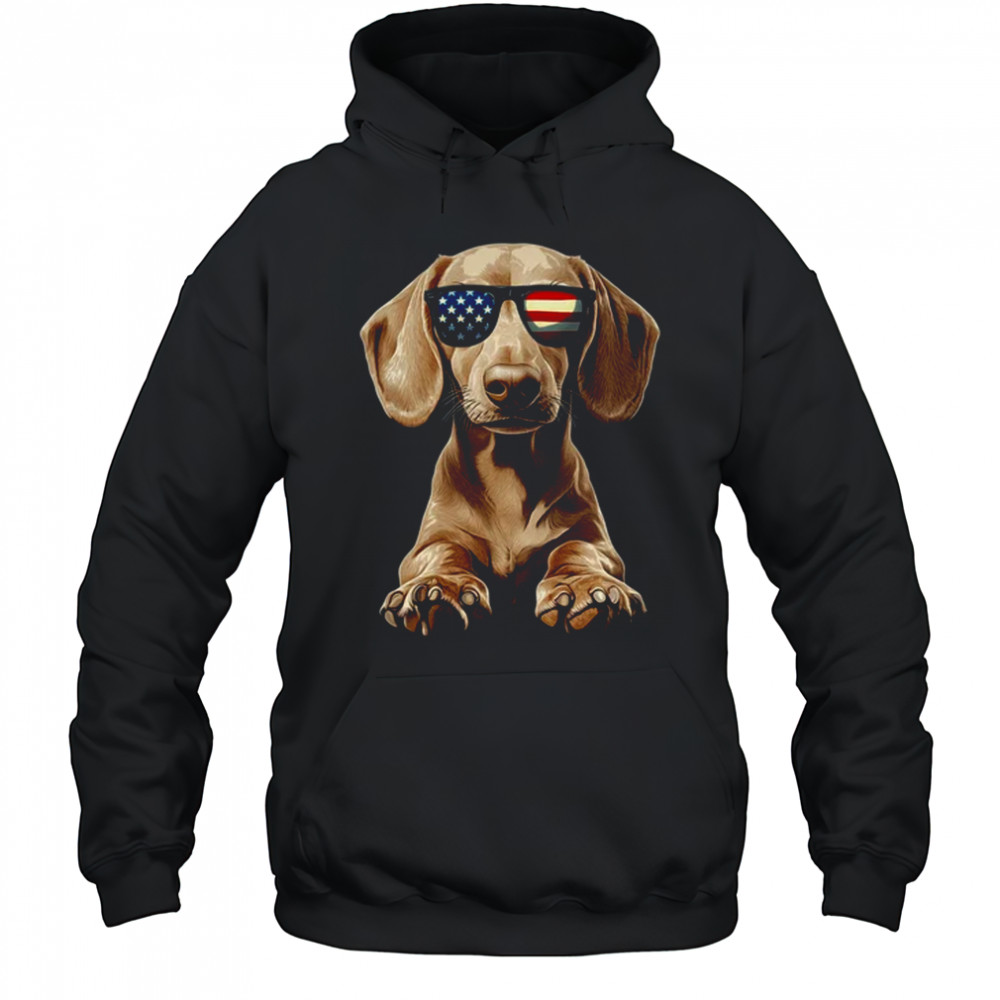 Patriotic Dachshund Dog USA Flag 4th Of July shirt Hoodie