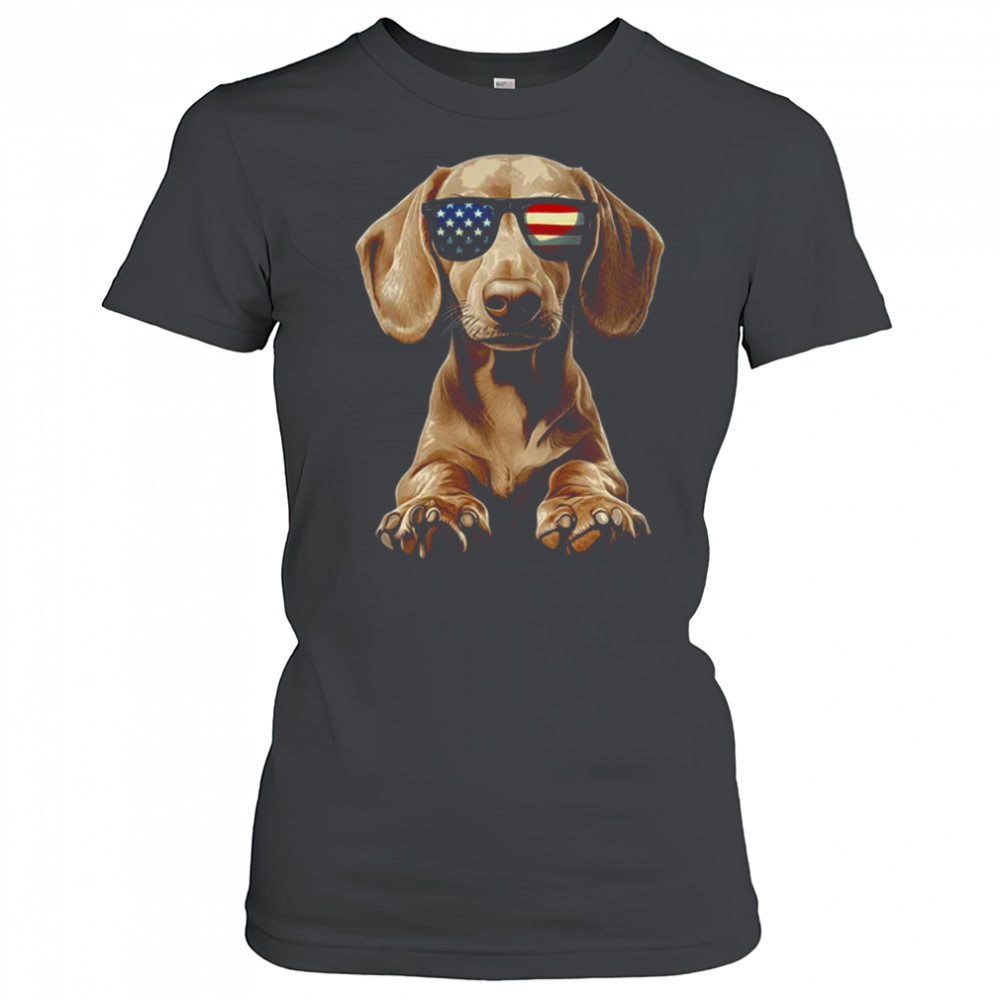 Patriotic Dachshund Dog USA Flag 4th Of July shirt Women's T-shirt