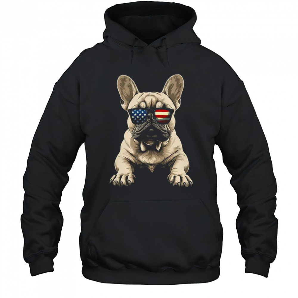Patriotic French Bulldog Dog USA Flag 4th Of July shirt Hoodie