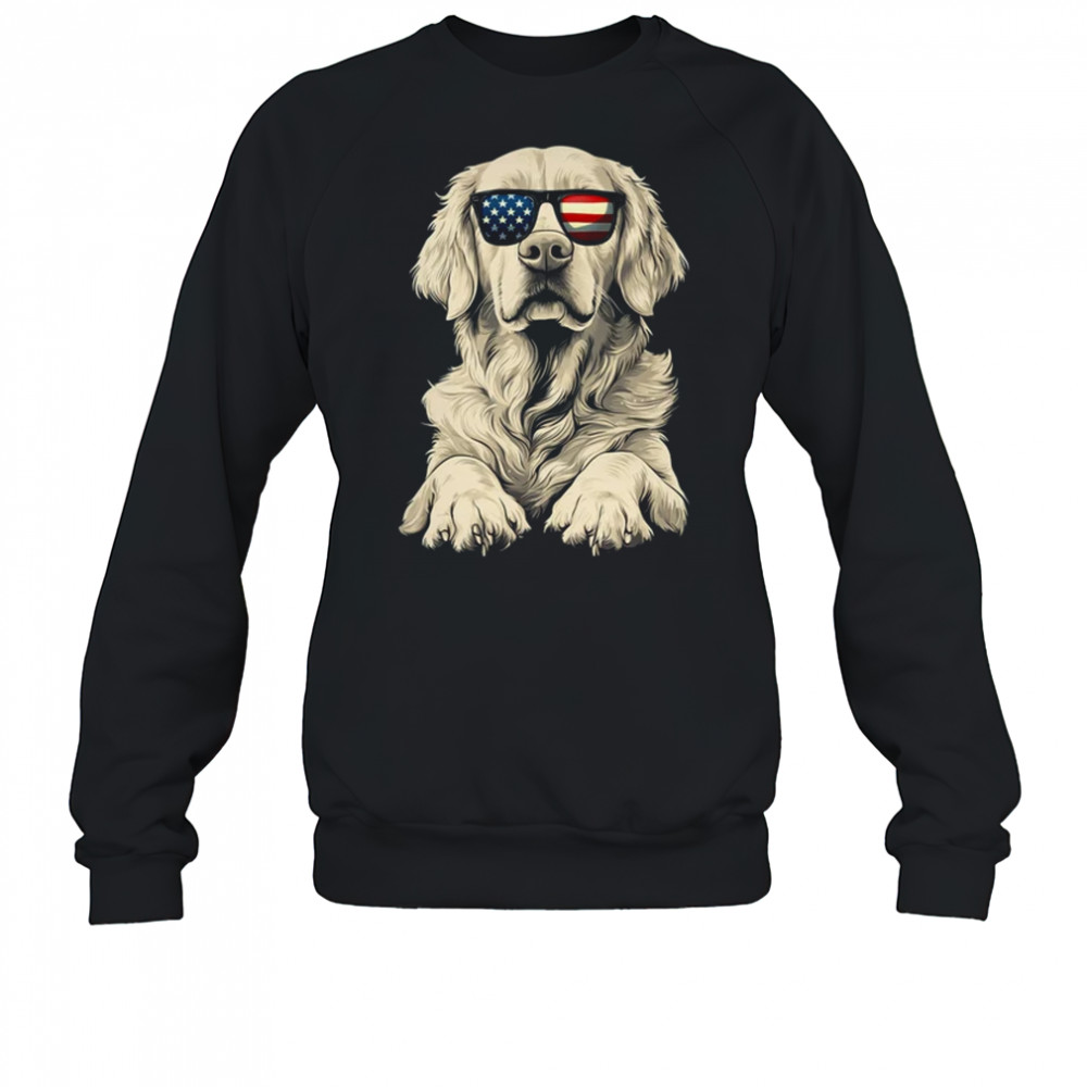 Patriotic Golden Retriever Dog USA Flag 4th Of July shirt Sweatshirt