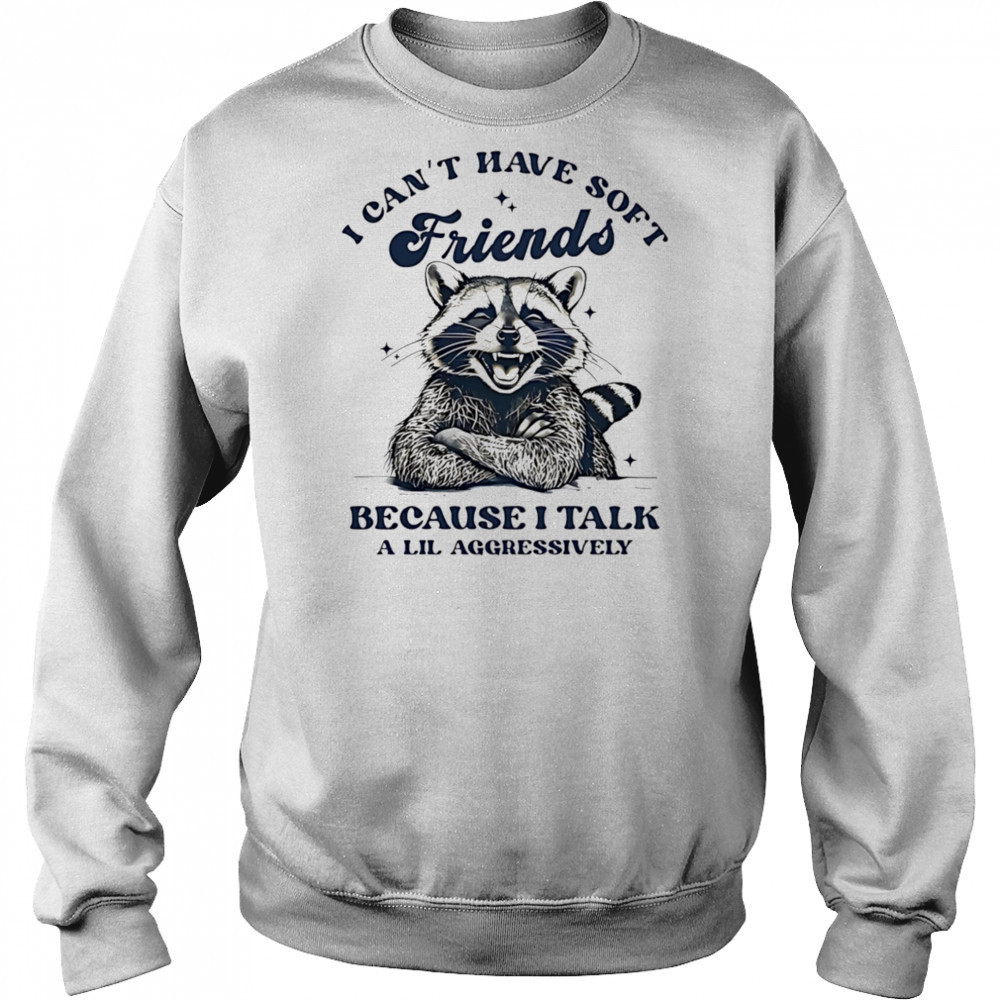 Raccoon I can’t have soft friends because I talk a lil aggressively shirt Hoodie