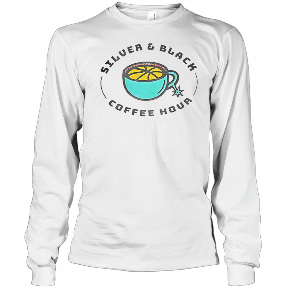 Silver And Black Coffee Hour T-Shirt Long Sleeved