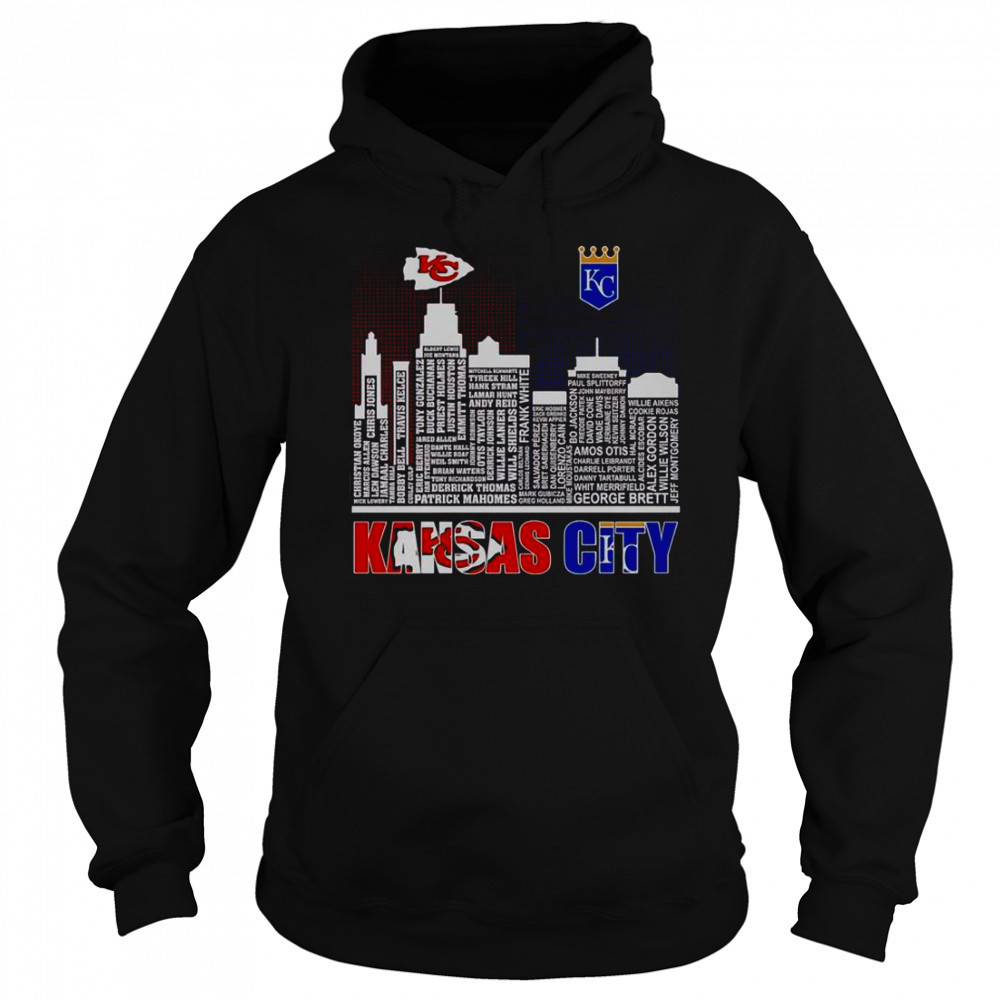 Skyline Name Kansas City Chiefs And Royals T-Shirt Sweatshirt