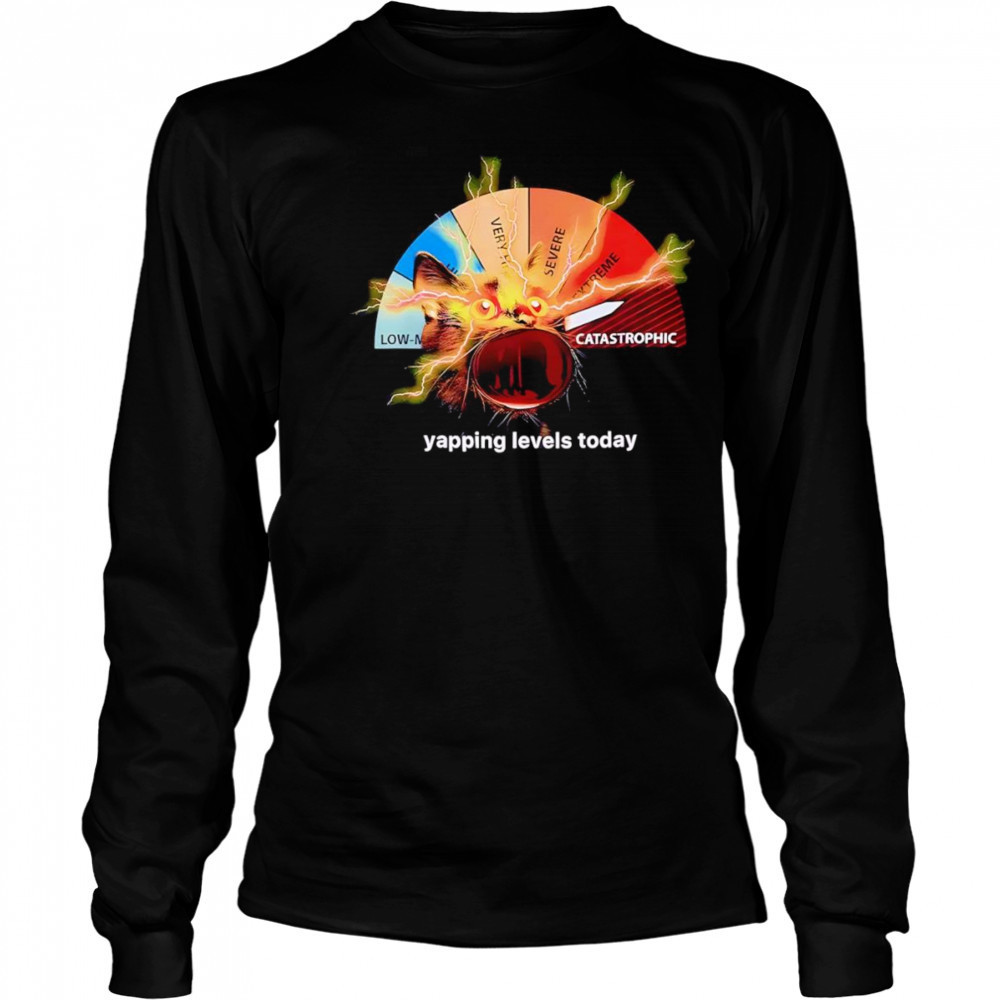 Yapping levels cat shirt Long Sleeved