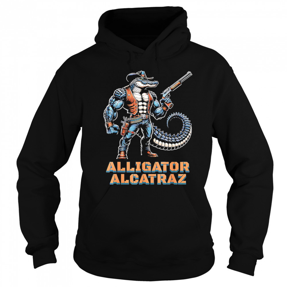 Alligator alcatraz crocodile cowboy gun shirt Sweatshirt